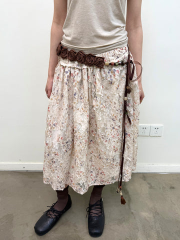 NEVERSEEZ x LINGERON Designer Collaboration - Handcrafted Beaded Floral Belt Accessory
