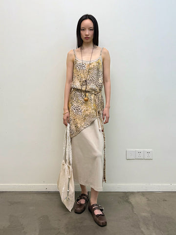 Lyocell & Acetate Blend Leopard Print Dress