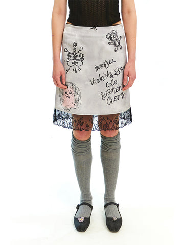 Lace and Lace Graffiti Half Skirt