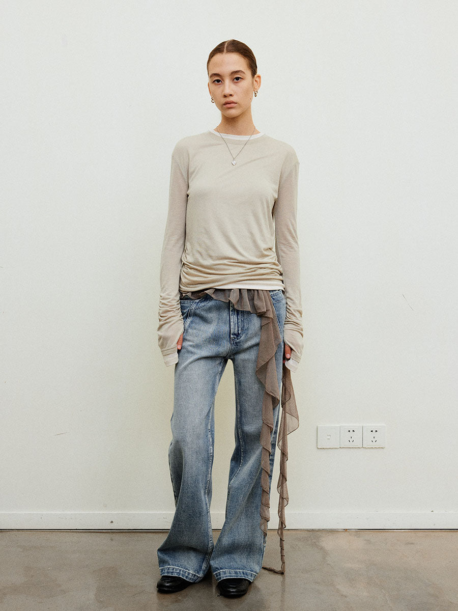Double-Layer Long-Sleeve T-shirt