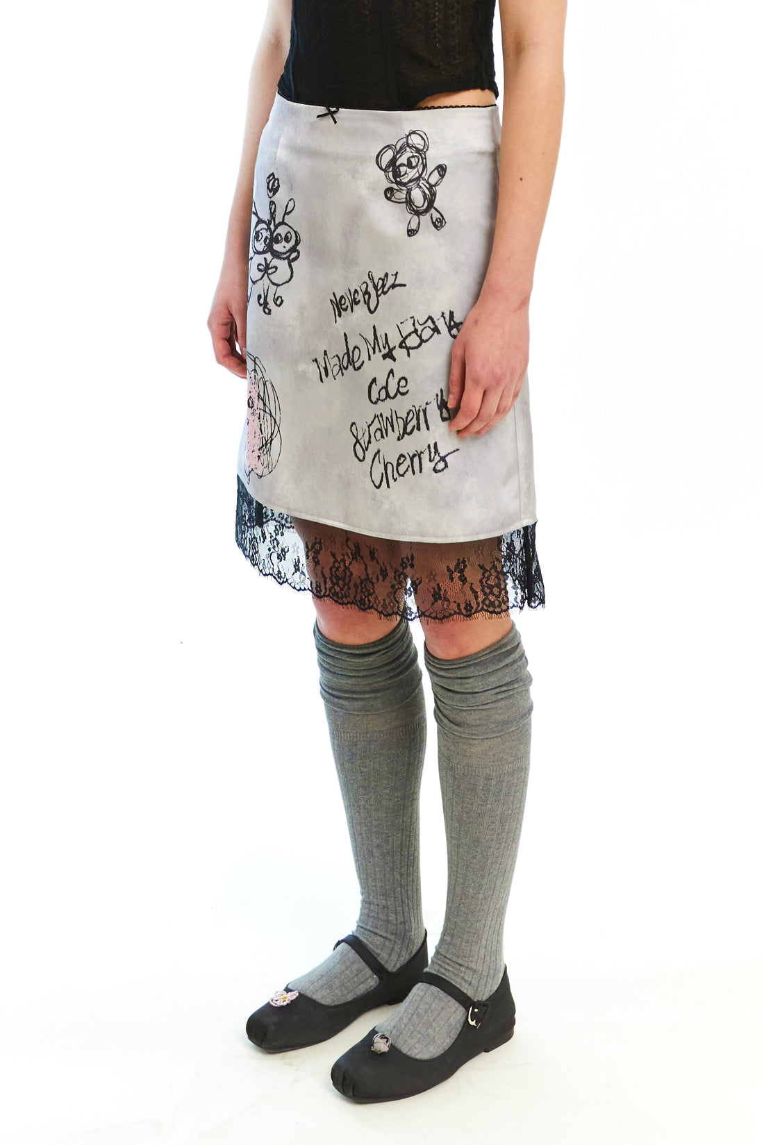 Lace and Lace Graffiti Half Skirt