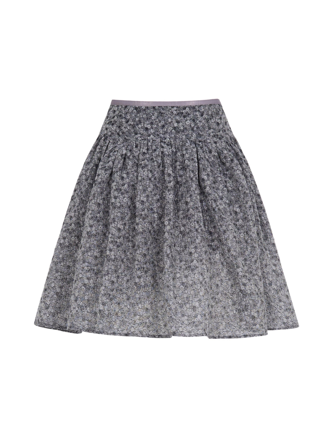 Grey 3D Jacquard Wide-fit High-waist Princess A-line Puff Skirt