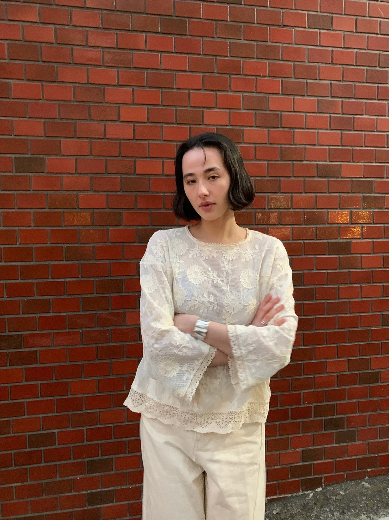 Lace long sleeves
